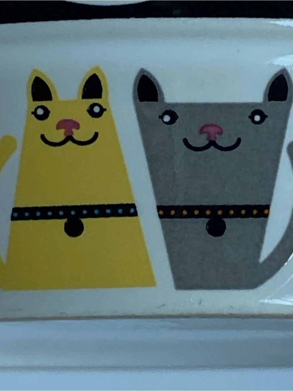 Cat Water Food Bowl Ceramic With Fish And Cats All Around Stoneware 5” Kitty EUC